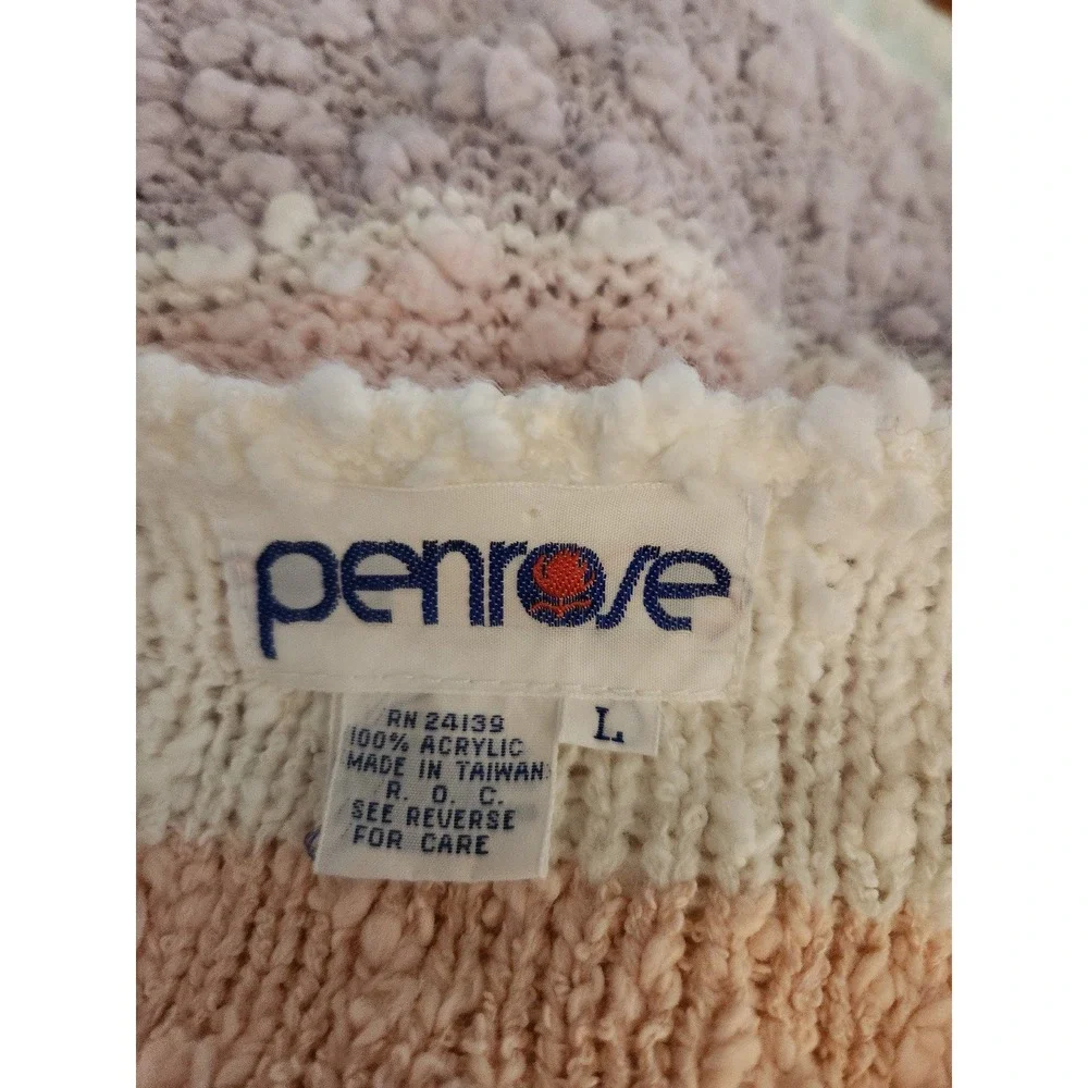 80s‎ Pastel Rainbow Striped Sweater - Picture 4 of 4